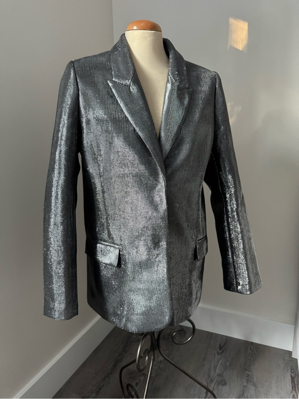 H&M Silver Sequin Blazer Jacket